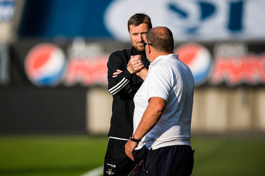 Eirik Horneland, head coach of Rosenborg, ahd Ivar Koteng,