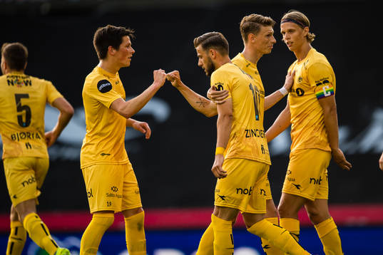 Philip Aksel Frigast Zinckernagel of Bodø/Glimt celebrates