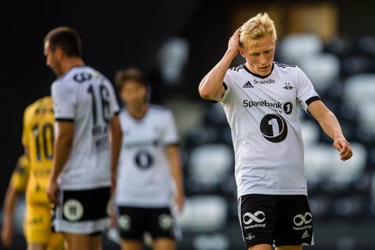 Birger Solberg Meling of Rosenborg looks dejected