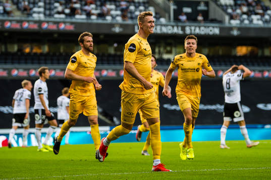 Ola Selvaag Solbakken of Bodø/Glimt celebrates