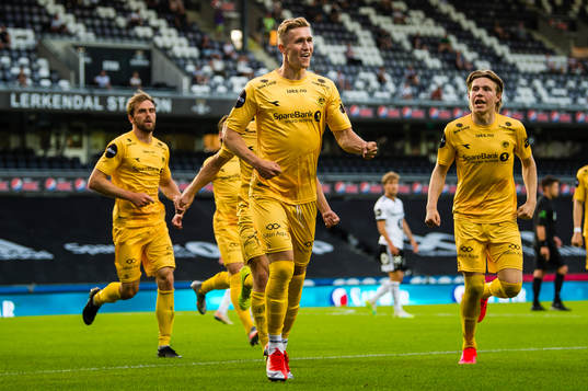 Ola Selvaag Solbakken of Bodø/Glimt celebrates