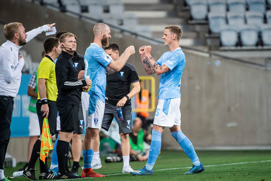 Malmö FFs Sören Rieks och Jo Inge Berget byts in