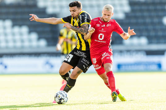Häckens Ahmed Yasin och Elfsborgs Simon Strand