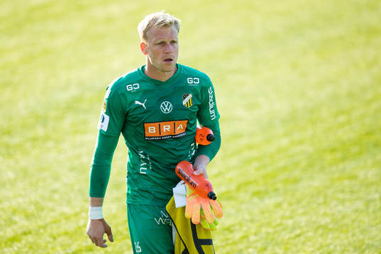Häckens målvakt Peter Abrahamsson deppar