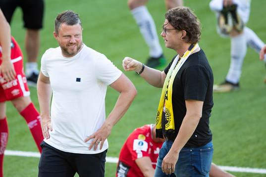 Elfsborgs manager Jimmy Thelin och klubbchef Stefan