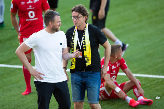 Elfsborgs manager Jimmy Thelin och klubbchef Stefan