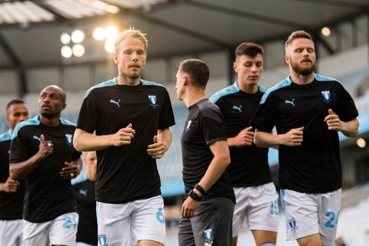 Malmö FFs Oscar Lewicki och Lasse Nielsen