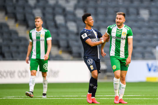 Hammarbys Muamer Tankovic och IFK Göteborgs Tobias Sana
