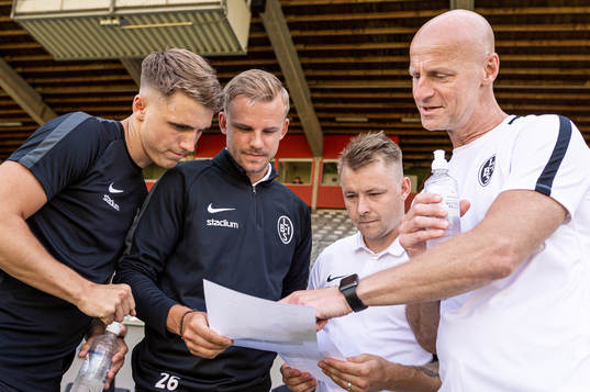 Landskronas Hampus Ferhm, Jonathan Asp, Niklas Nielsen och