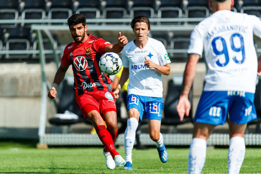 Östersunds Rewan Amin och IFK Norrköpings Simon Thern