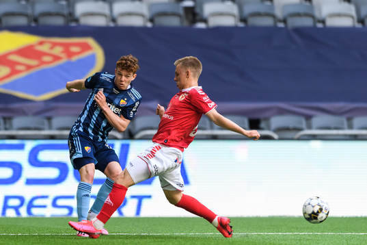 Djurgårdens Aslak Witry och Kalmars Isak Jansson