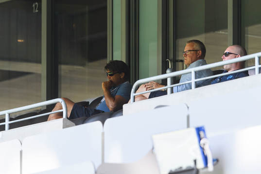Djurgårdens sportchef Bosse Andersson med Janne Andersson,