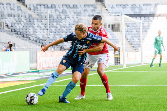 Djurgårdens Oscar Pettersson och Kalmars Emin Nouri