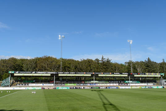 Varberg Energi Arena före fotbollsmatchen i Allsvenskan