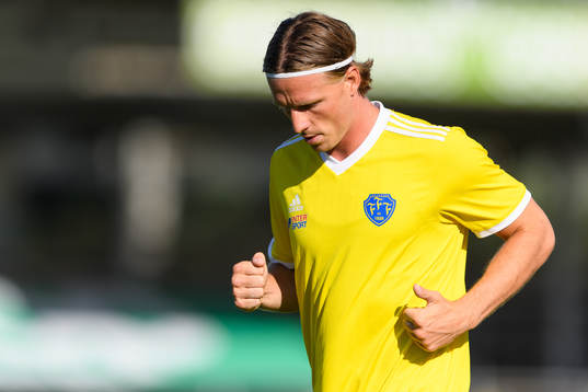 Falkenbergs Carl Johansson före fotbollsmatchen i