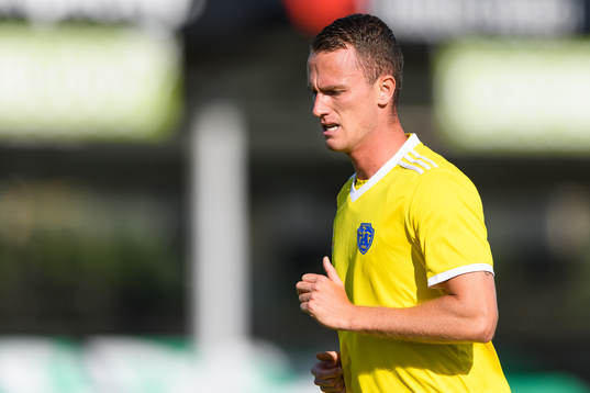 Falkenbergs Sander van Looy före fotbollsmatchen i