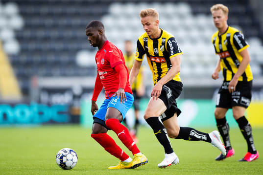Helsingborgs Mohammed Abubakari och Häckens Jasse Tuominen