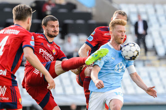 Djurgårdens Erik Berg och Malmö FFs Anders Christiansen