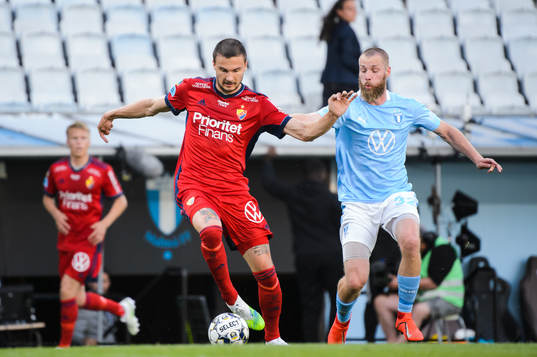 Djurgårdens Erik Berg och Malmö FFs Jo Inge Berget