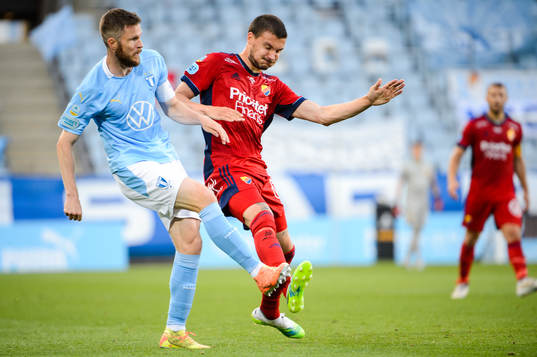 Malmö FFs Lasse Nielsen och Djurgårdens Erik Berg