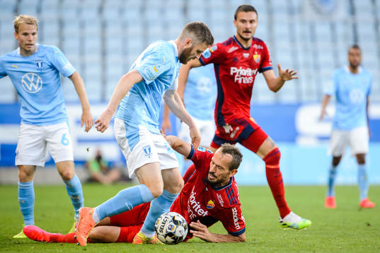 Malmö FFs Lasse Nielsen och Djurgårdens Emir Kujovic