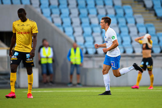IFK Norrköpings Rasmus Stensbæk Lauritsen jublar