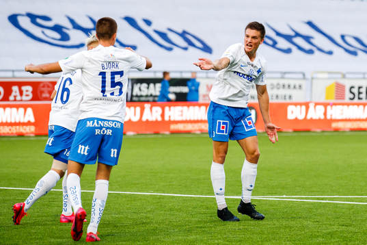 IFK Norrköpings Rasmus Stensbæk Lauritsen jublar