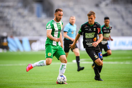 Hammarbys Muamer Tankovic och Varbergs Albin Winbo
