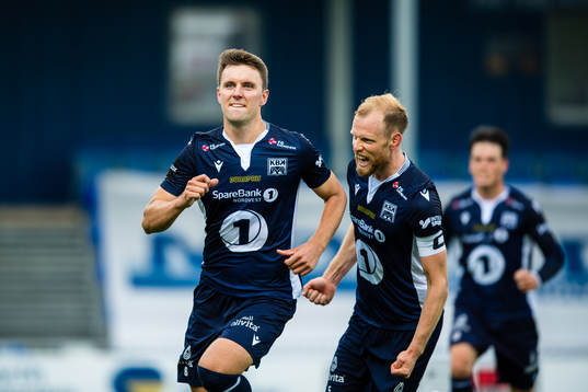 Andreas Eines Hopmark of Kristiansund celebrates