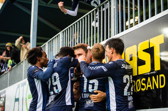 Andreas Eines Hopmark of Kristiansund celebrates