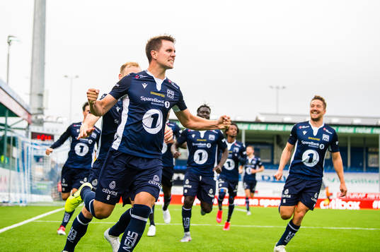Andreas Eines Hopmark of Kristiansund celebrates