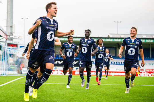 Andreas Eines Hopmark of Kristiansund celebrates