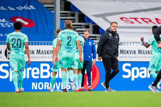 Erling Moe, head coach of Molde, looks dejected