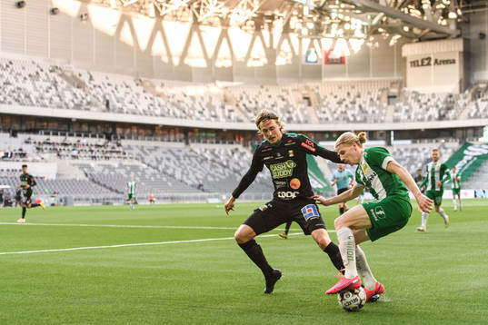 Varbergs Joakim Lindner och Hammarbys Gustav Ludwigson