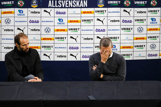 Häckens tränare Andreas Alm och Örebros tränare Axel