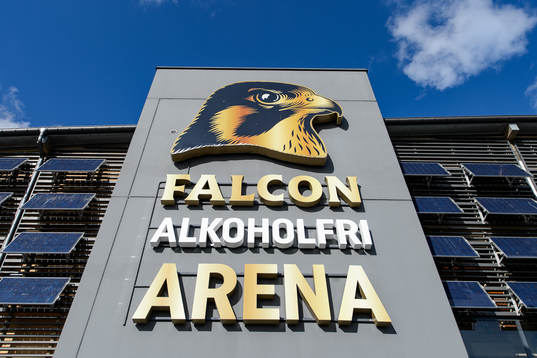 Falcon Alkoholfri Arena före fotbollsmatchen i Allsvenskan