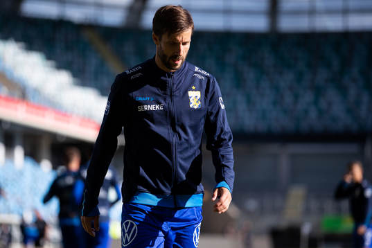 IFK Göteborgs Mattias Bjärsmyr innan fotbollsmatchen i