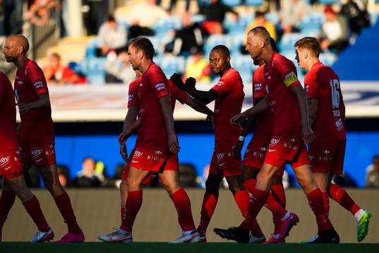 Gilbert Koomson of Brann celebrates the 0-1 goal