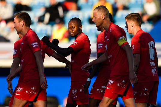 Gilbert Koomson of Brann celebrates the 0-1 goal