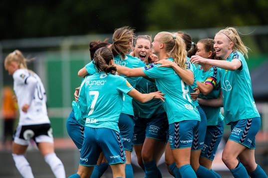 Mimmi Matilda Löfwenius Veum of LSK Kvinner celebrates