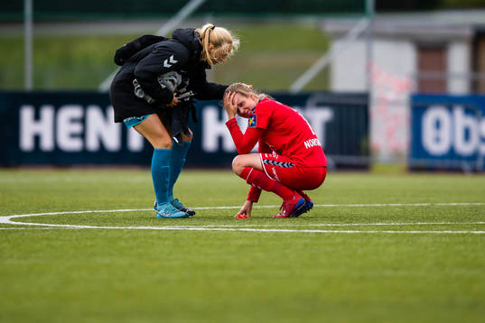 Goalkeeper Ida Norstrøm of LSK Kvinner looks dejected