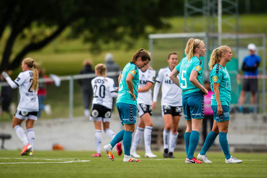 Emilie Bosshard Haavi of LSK Kvinner looks dejected