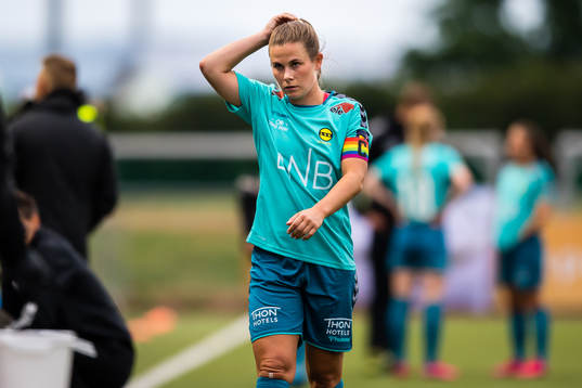 Emilie Bosshard Haavi of LSK Kvinner looks dejected