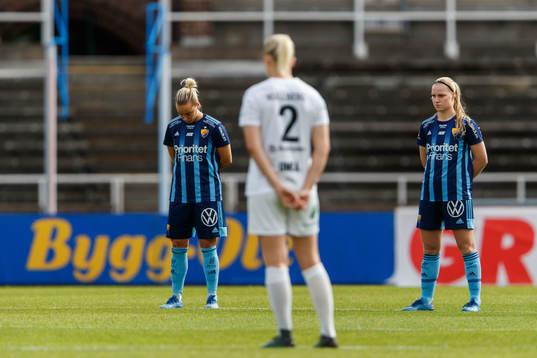 Djurgårdens Tilde Lindwall och Amander Kander vid en tyst