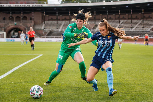 Umeås målvakt Tove Enblom och Djurgårdens Tilde Lindwall