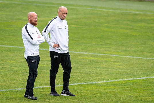 Landskronas assisterande tränare Max Mölder och tränare