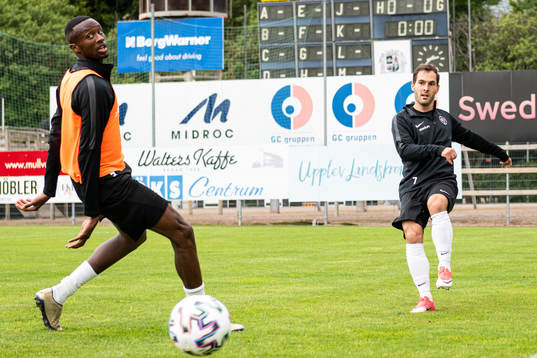 Landskronas Herve Prudence Nshimirmana och Alexander Tkacz