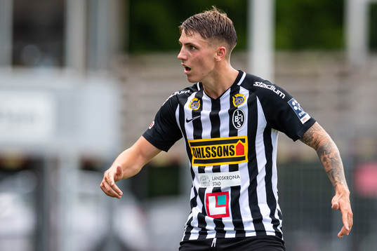 Landskronas Hampus Ferhm reagerar