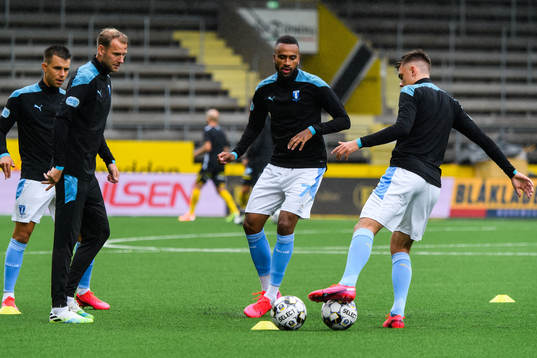 Malmö FFs Jonas Knudsen, Ola Toivonen och Isaac Kiese