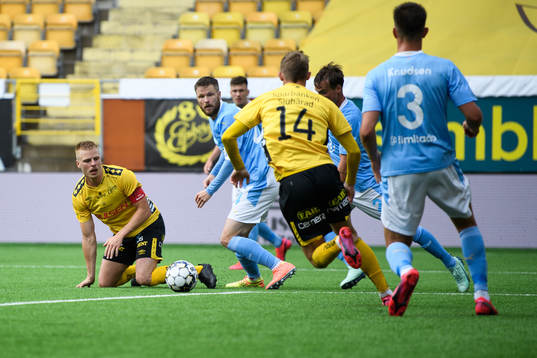 Elfsborgs Per Frick och Malmö FFs Lasse Nielsen